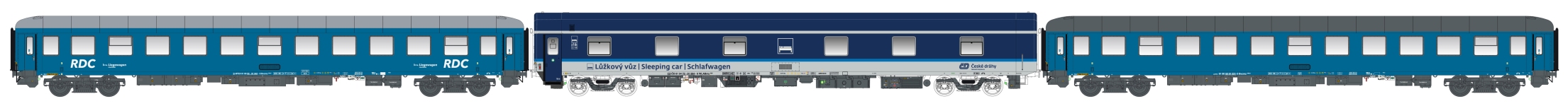 L.S. Models LS98030AC - H0 - 3-tlg Set Nachtzugwagen NJ408, ČD, Ep. VI - Set 2
